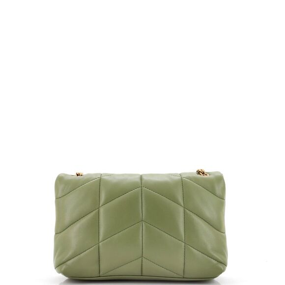 Saint Laurent Loulou Puffer Shoulder Bag Quilted Leather Mini Green - Picture 3 of 6